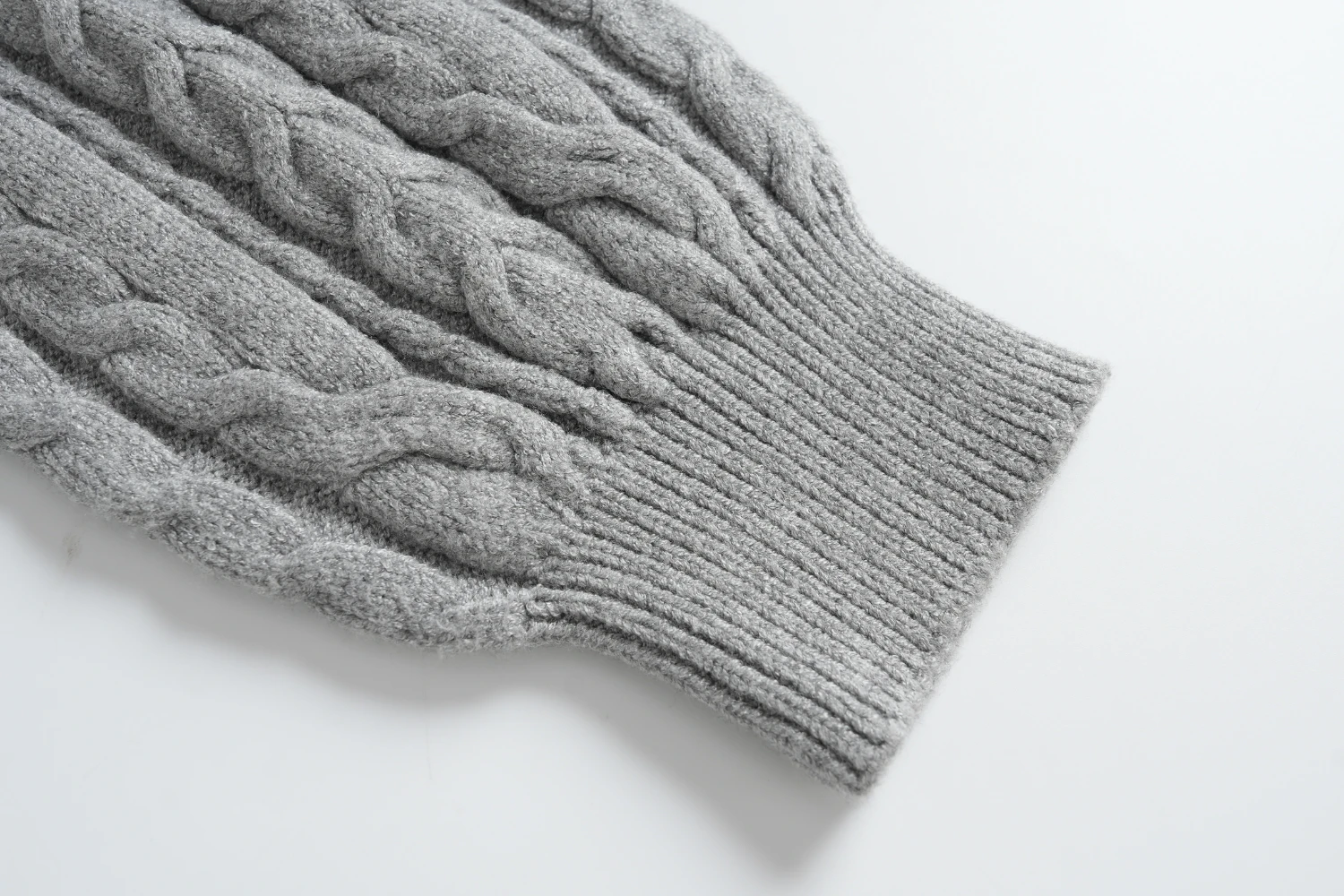 grey cable knit sweater