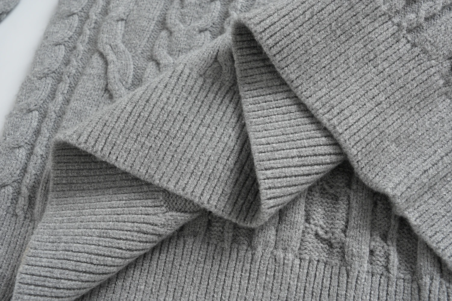 grey cable knit sweater