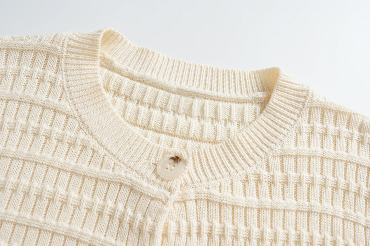 cream textured knit cardigan