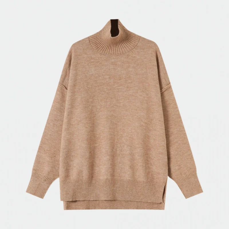 beige lace sleeve v neck sweater (copy)