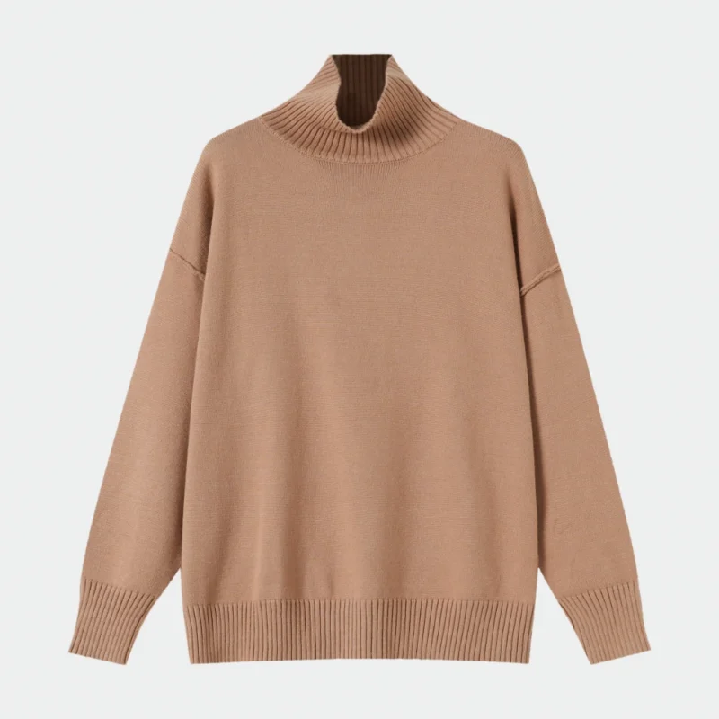 beige v neck ribbed knit top (copy)