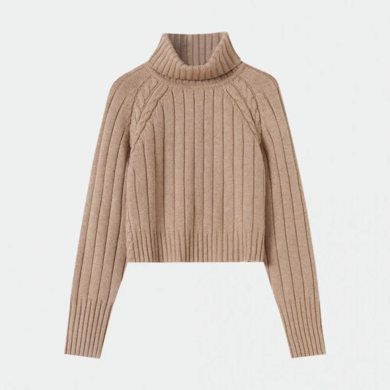 white turtleneck slit hem sweater (copy)
