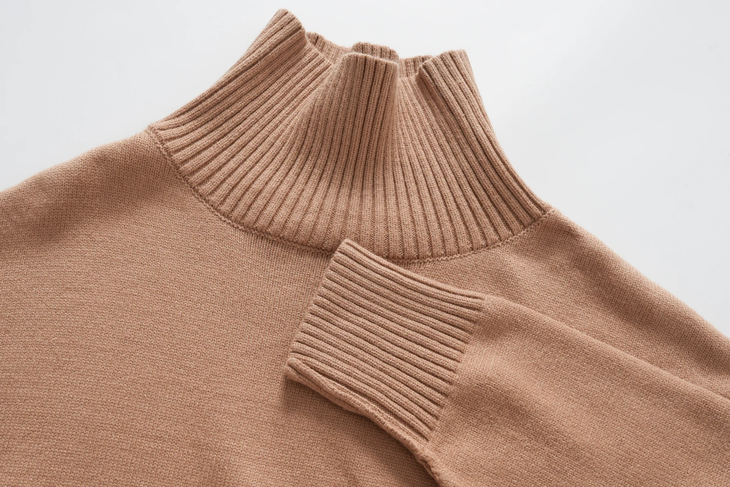 beige v neck ribbed knit top (copy)