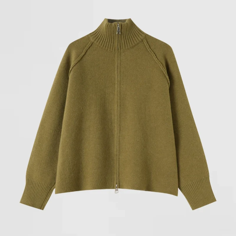 grey ribbed zip cardigan (copy)