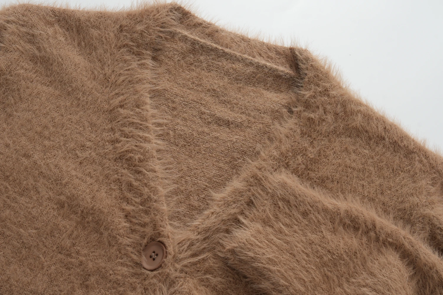 brown fuzzy cardigan