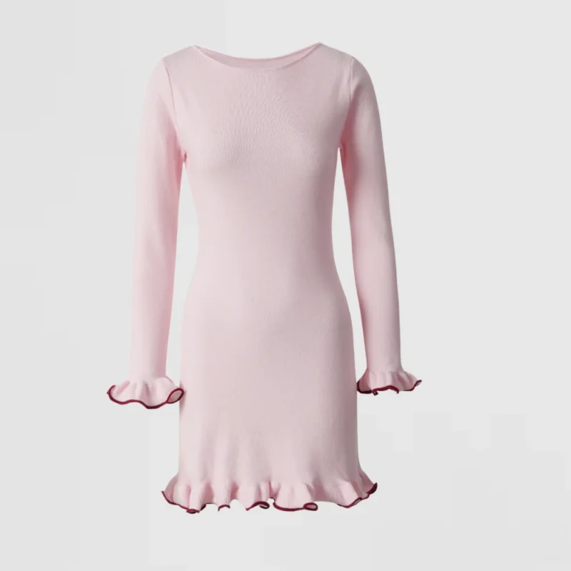 black contrast hem knit dress (copy)