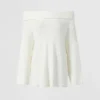 white fuzzy v neck sweater (copy)