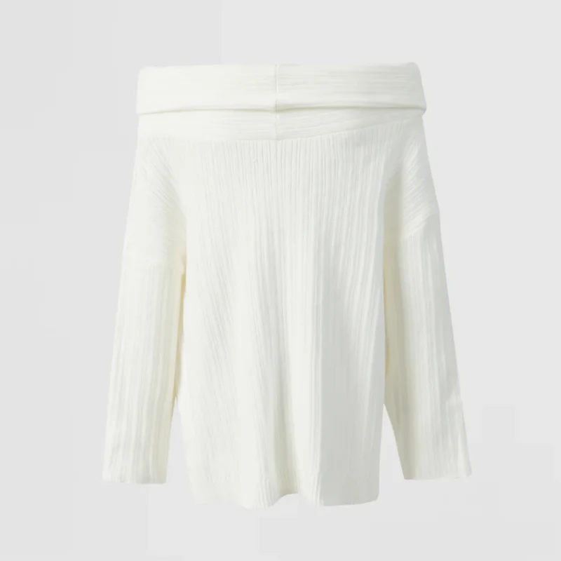 white fuzzy v neck sweater (copy)