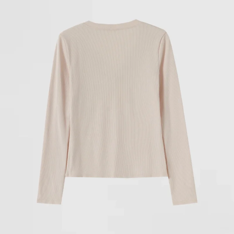 beige half zip polo knit top (copy)
