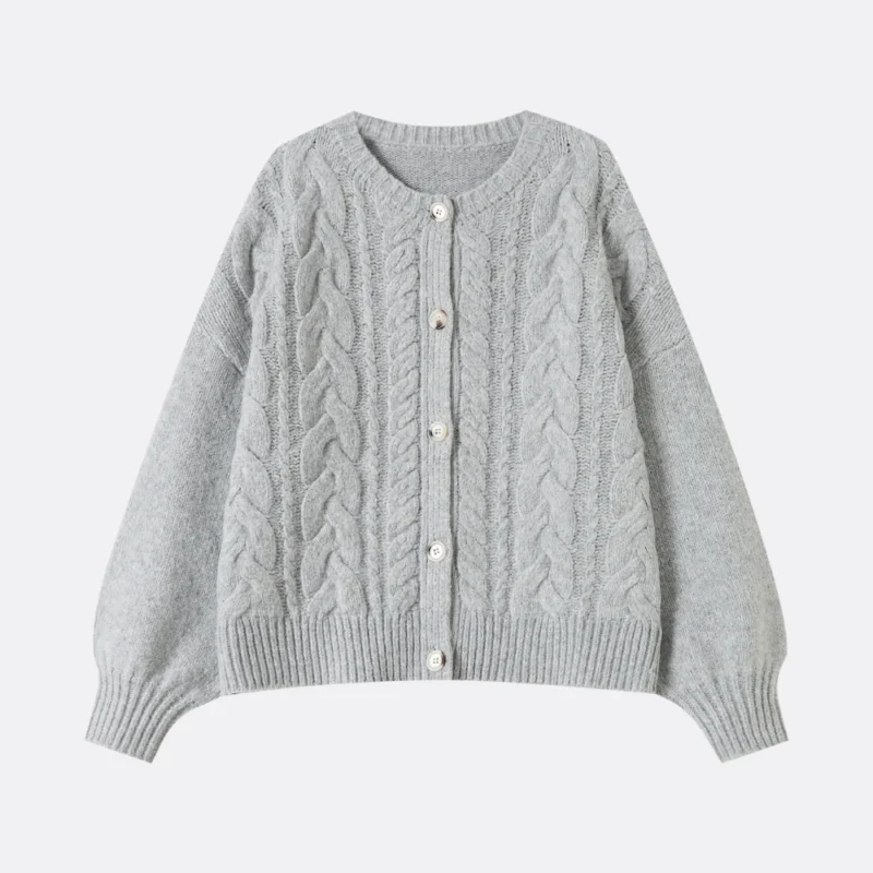 cream textured knit cardigan (copy)