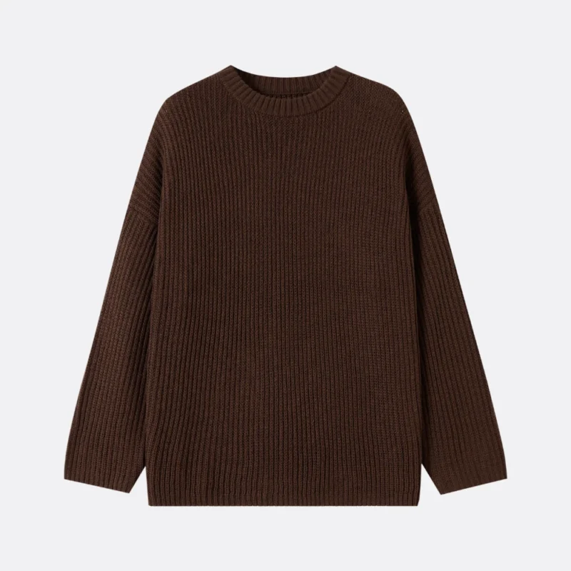 dark brown ribbed sweater