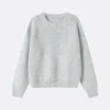 light grey pointelle sweater