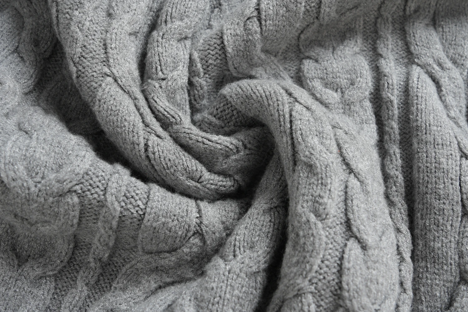 grey cable knit sweater