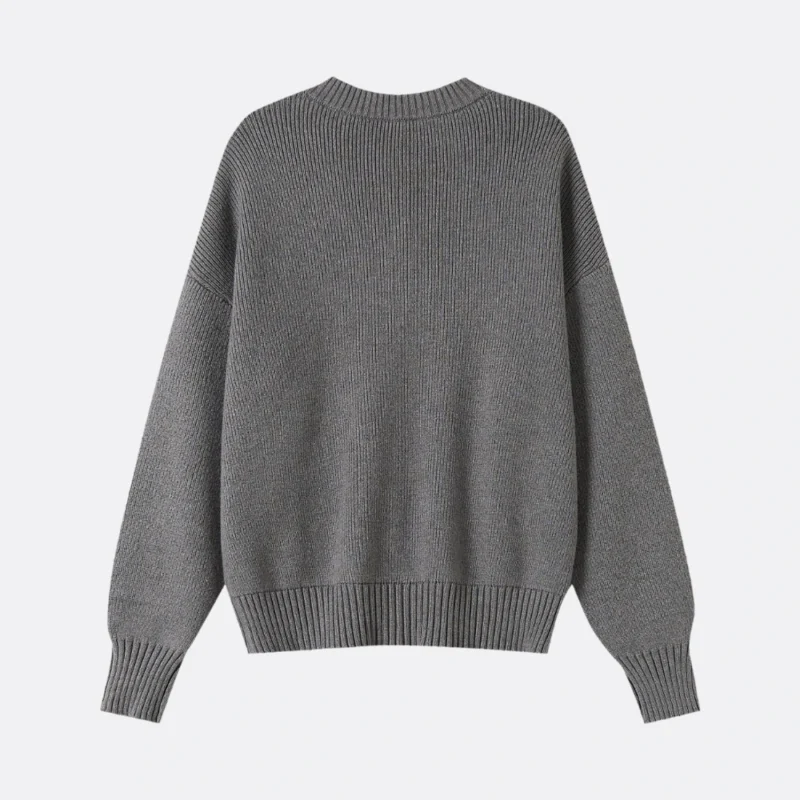 grey ribbed zip cardigan