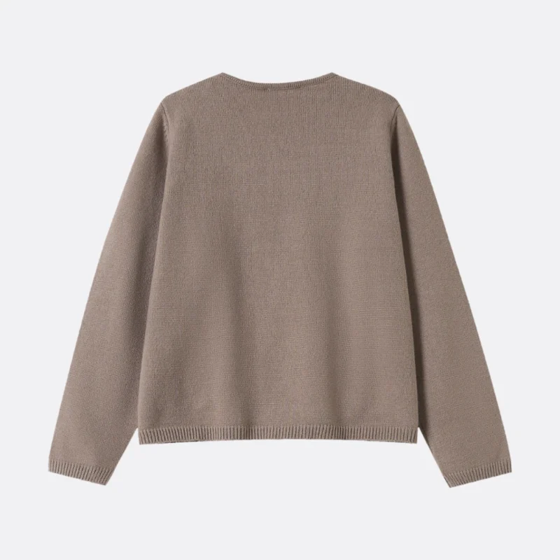 taupe zip pocket cardigan