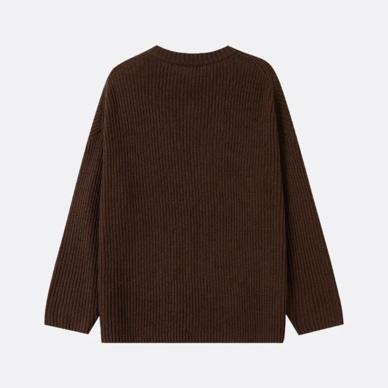 dark brown ribbed sweater